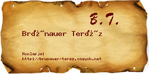 Brünauer Teréz névjegykártya